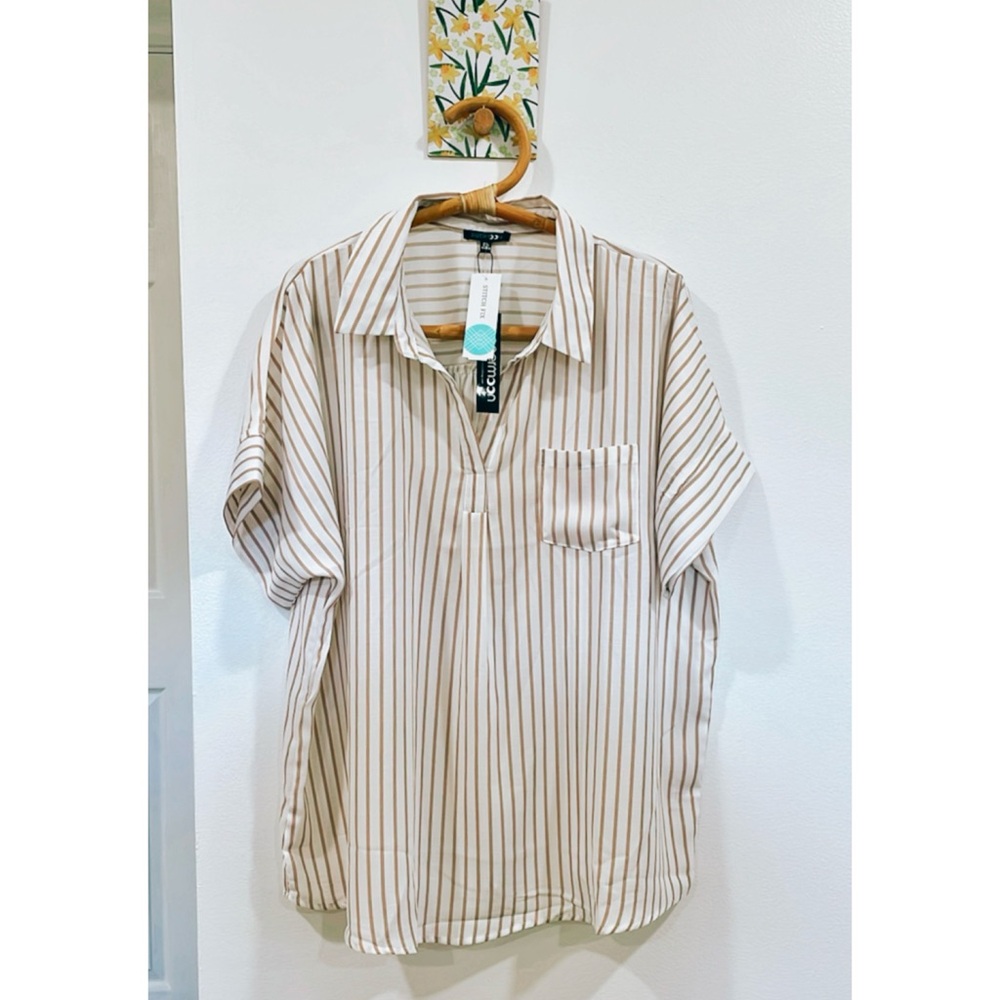 Stitch Fix | Papermoon Camille Striped Short Sleeve Blouse
